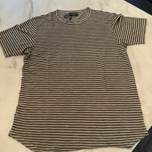 Brand New, Never Worn - Tan/Olive Striped Crew Neck T-Shirt by Goodlife Size XL